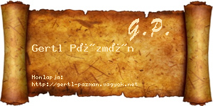 Gertl Pázmán névjegykártya